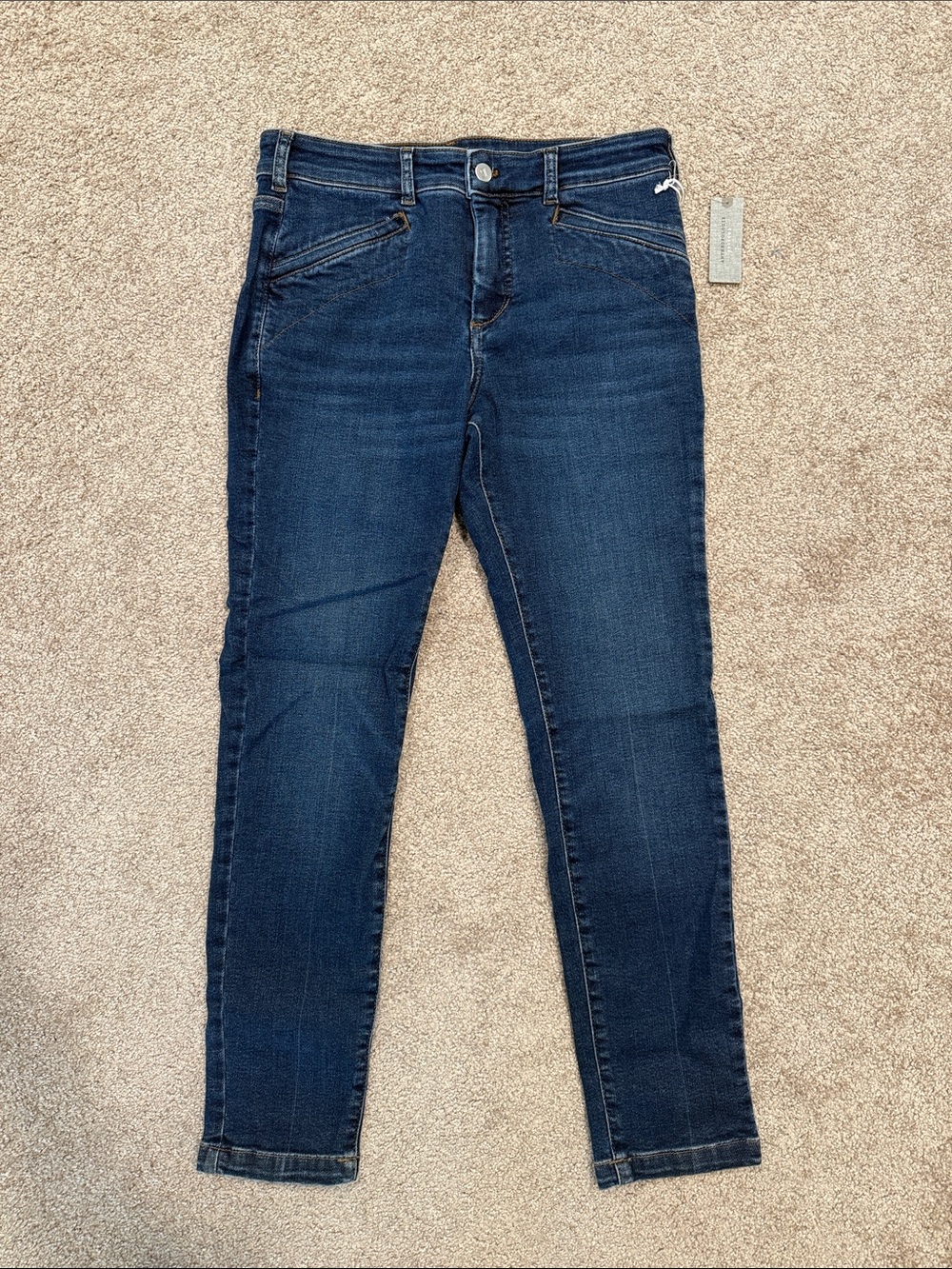 Women’s Size 28P Anthropologie Pilcro Mid Rise Skinny Jeans Blue Dark Wash